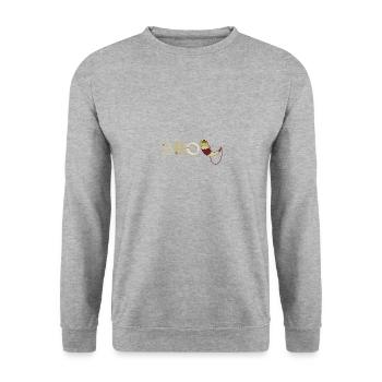 Skol Wikinger Trinkspruch Geschenk - Unisex Pullover - Weißgrau meliert - Vorne - Alina (178cm) & Michal (187cm)