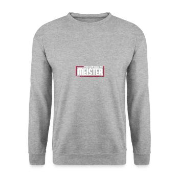 You can call me Meister Design für einen - Unisex Pullover - Weißgrau meliert - Vorne - Alina (178cm) & Michal (187cm)
