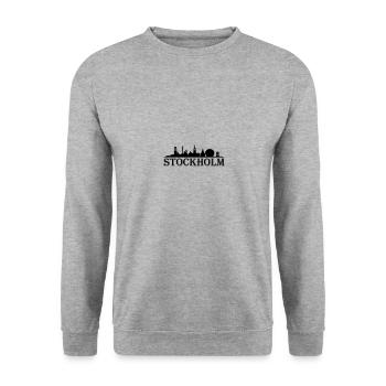 stockholm skyline - Unisex Pullover - Weißgrau meliert - Vorne - Alina (178cm) & Michal (187cm)