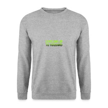 Ehemann Witziger Spruch Hochzeit Geschenk - Unisex Pullover - Weißgrau meliert - Vorne - Alina (178cm) & Michal (187cm)