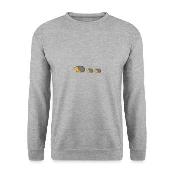 igel family - Unisex Pullover - Weißgrau meliert - Vorne - Alina (178cm) & Michal (187cm)