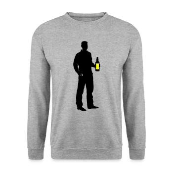 Drinker Silhouette Icon - Unisex Sweatshirt - salt & pepper - Front - Alina (178cm) & Michal (187cm)