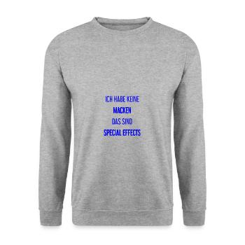 Keine Macken, nur Special Effects! - Unisex Pullover - Weißgrau meliert - Vorne - Alina (178cm) & Michal (187cm)