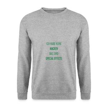 Keine Macken, nur Special Effects! - Unisex Pullover - Weißgrau meliert - Vorne - Alina (178cm) & Michal (187cm)