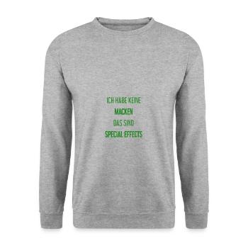 Keine Macken, nur Special Effects! - Unisex Pullover - Weißgrau meliert - Vorne - Alina (178cm) & Michal (187cm)