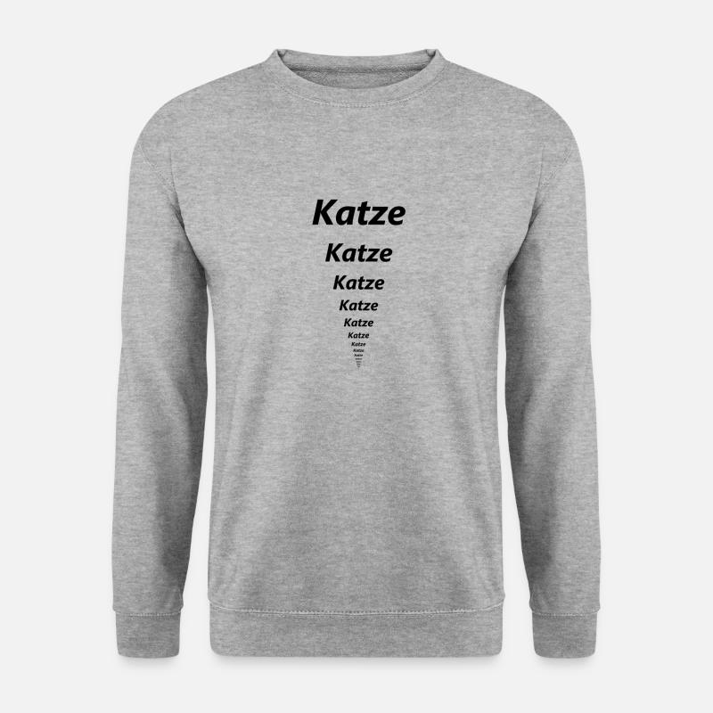 Katze Katze Katze - Unisex Pullover - Weißgrau meliert