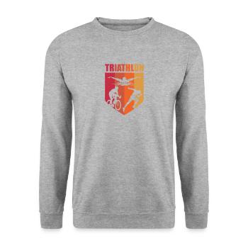 Triathlon, Swimming, Cycling, Running, Sports - Unisex Sweatshirt - salt & pepper - Front - Alina (178cm) & Michal (187cm)
