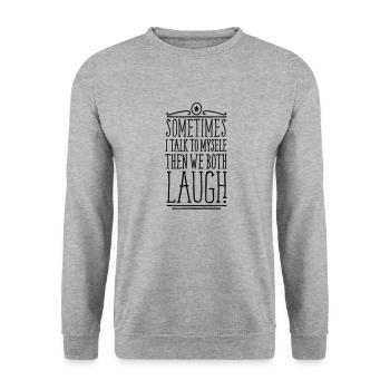 Sometimes We Both Laugh - Unisex Pullover - Weißgrau meliert - Vorne - Alina (178cm) & Michal (187cm)