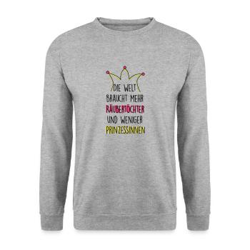Räubertöchter - Unisex Pullover - Weißgrau meliert - Vorne - Alina (178cm) & Michal (187cm)
