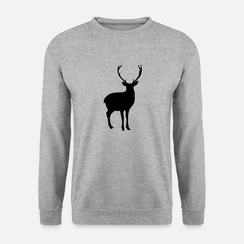 Deer Silhouette - Unisex Pullover - Weißgrau meliert