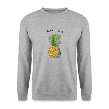 this that pineapple - Unisex Sweatshirt - salt & pepper - Front - Alina (178cm) & Michal (187cm)