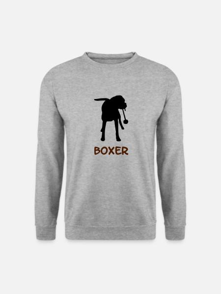 Boxer_2_cb - Unisex Pullover - Weißgrau meliert