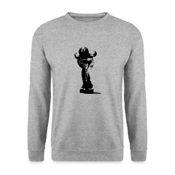 Downhill Longboarder in Action - Unisex Sweatshirt - salt & pepper - Front - Alina (178cm) & Michal (187cm)