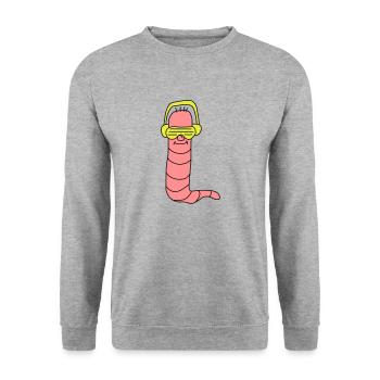 Cool Party Worm DJ - Sweat-shirt Unisexe - gris chiné - Devant - Alina (178cm) & Michal (187cm)