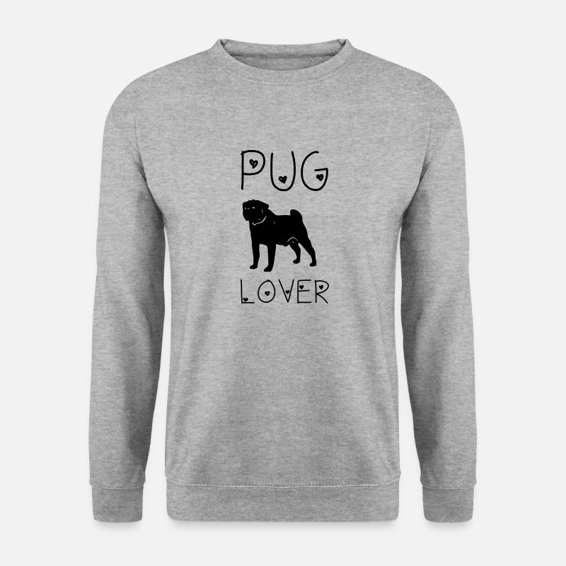 Pug Lover - Unisex Pullover - Weißgrau meliert