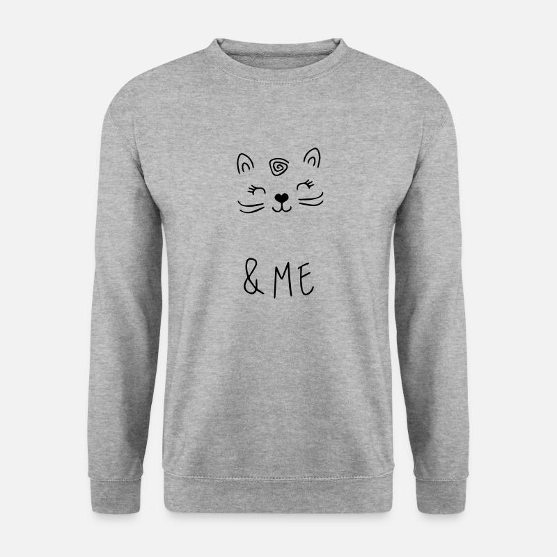 cat - Unisex Pullover - Weißgrau meliert