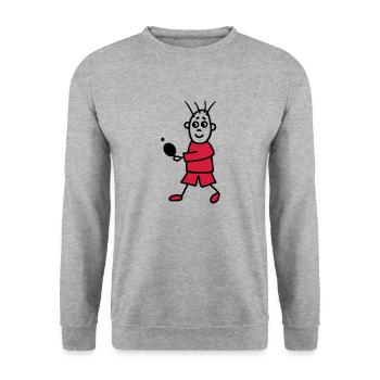 Tischtennisspieler - Tischtennis - V2 - Unisex Pullover - Weißgrau meliert - Vorne - Alina (178cm) & Michal (187cm)