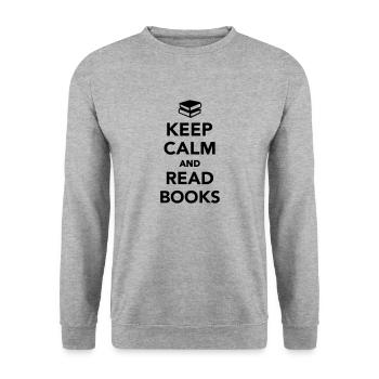 Keep calm and read books - Sweat-shirt Unisexe - gris chiné - Devant - Alina (178cm) & Michal (187cm)