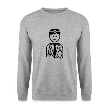 Docteur - Sweat-shirt Unisexe - gris chiné - Devant - Alina (178cm) & Michal (187cm)