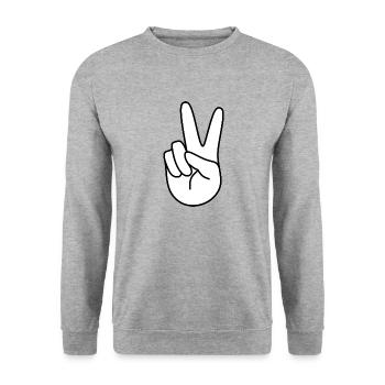Victory, white - Unisex Sweatshirt - salt & pepper - Front - Alina (178cm) & Michal (187cm)