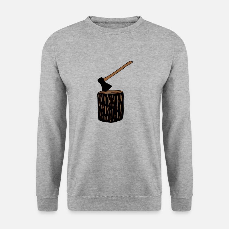 Ax and tree trunk - Unisex Sweatshirt - salt & pepper