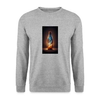 The Milky Way in bottle - Unisex Sweatshirt - salt & pepper - Front - Alina (178cm) & Michal (187cm)