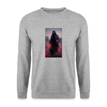 Red Grim reaper - Unisex Sweatshirt - salt & pepper - Front - Alina (178cm) & Michal (187cm)