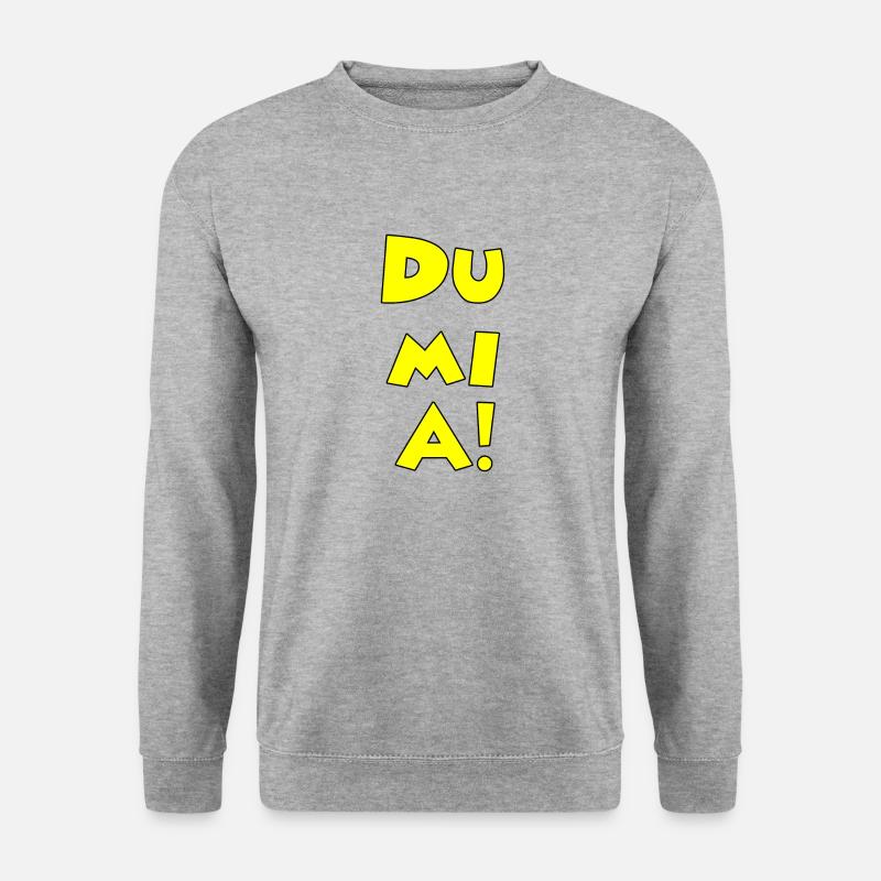 dumia minnie gelb rand schwarz - Unisex Pullover - Weißgrau meliert