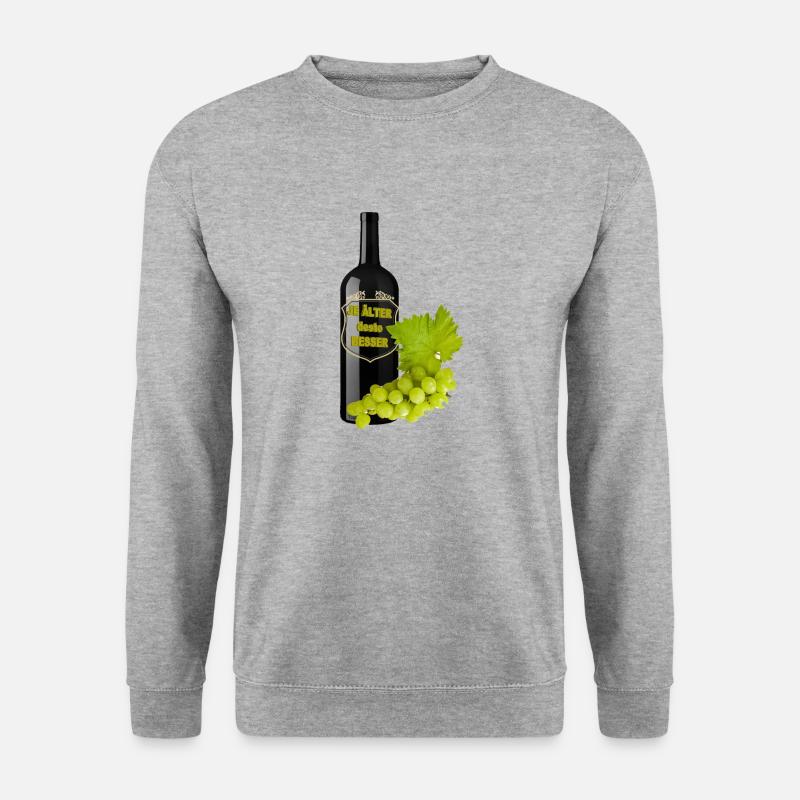 Wein Fun - Unisex Pullover - Weißgrau meliert