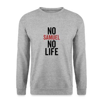 Kein Samuel Kein Leben - Unisex Pullover - Weißgrau meliert - Vorne - Alina (178cm) & Michal (187cm)