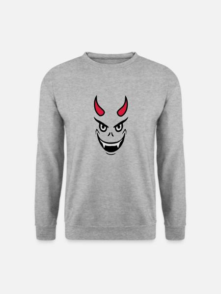 Evil Devil Face Design - Unisex Sweatshirt - salt & pepper
