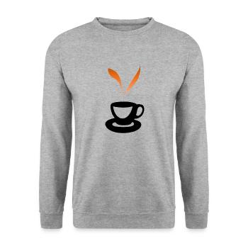Coffee Tea Cup Japanese Cafe Caffeine New 5 - Unisex Sweatshirt - salt & pepper - Front - Alina (178cm) & Michal (187cm)