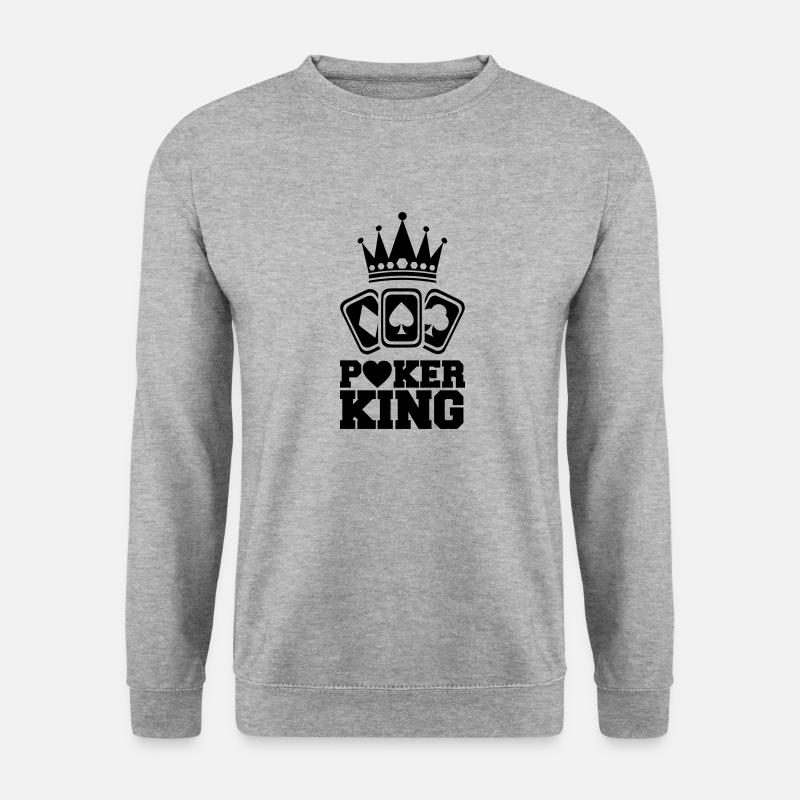 Poker King - Unisex Pullover - Weißgrau meliert
