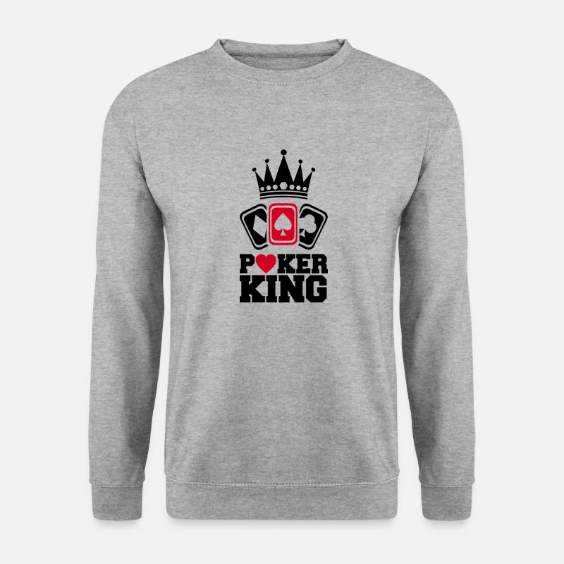 Poker King - Unisex Pullover - Weißgrau meliert