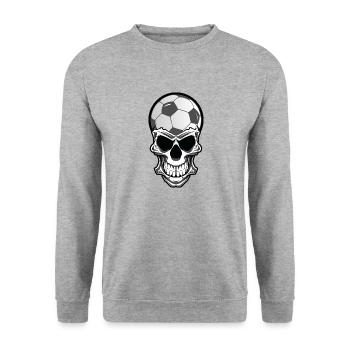 Fußball - Unisex Pullover - Weißgrau meliert - Vorne - Alina (178cm) & Michal (187cm)
