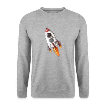 Espace de fusée - Sweat-shirt Unisexe - gris chiné - Devant - Alina (178cm) & Michal (187cm)