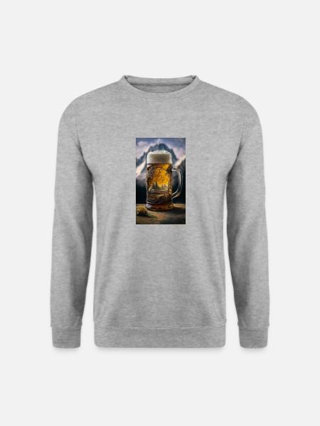 Mass Bier - Unisex Pullover - Weißgrau meliert