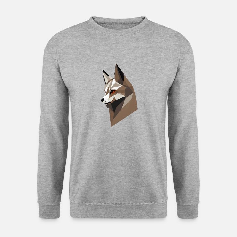 Geometric Fox Head - Unisex Sweatshirt - salt & pepper
