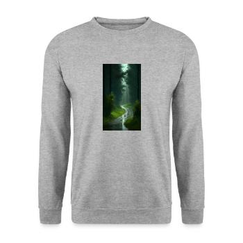 Peaceful forest - Unisex Sweatshirt - salt & pepper - Front - Alina (178cm) & Michal (187cm)