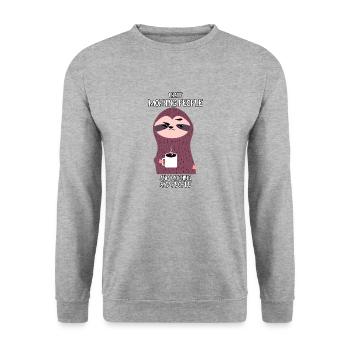 Ich hasse Morgenmenschen - Unisex Pullover - Weißgrau meliert - Vorne - Alina (178cm) & Michal (187cm)