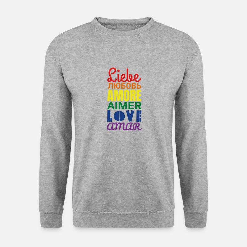 Liebe - Unisex Pullover - Weißgrau meliert
