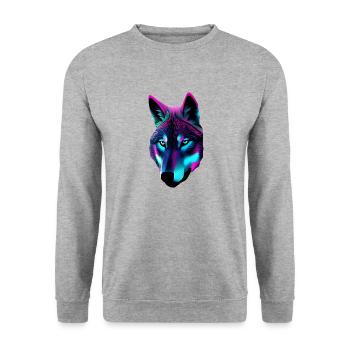 wolf - Unisex Sweatshirt - salt & pepper - Front - Alina (178cm) & Michal (187cm)