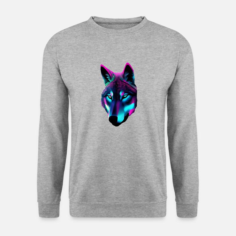 Wolf - Unisex Pullover - Weißgrau meliert