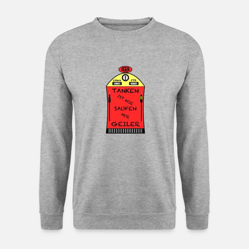 Tanken ist Geiler - Unisex Pullover - Weißgrau meliert
