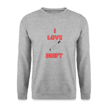 i love car drift - Unisex Pullover - Weißgrau meliert - Vorne - Alina (178cm) & Michal (187cm)