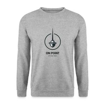 "Précis à chaque attaque", slogan escrime - Sweat-shirt Unisexe - gris chiné - Devant - Alina (178cm) & Michal (187cm)