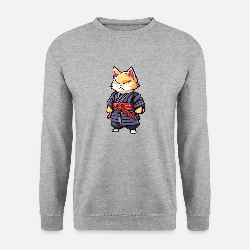 Samurai Cat #6 - Unisex Sweatshirt - salt & pepper