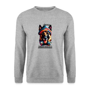 berger malinois urbain - Sweat-shirt Unisexe - gris chiné - Devant - Alina (178cm) & Michal (187cm)