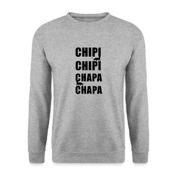 Chipi Chipi Chapa Chapa Dubi Dubi Daba Daba Chat - Sweat-shirt Unisexe - gris chiné - Devant - Alina (178cm) & Michal (187cm)