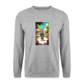 Journée sereine au jardin japonais - Sweat-shirt Unisexe - gris chiné - Devant - Alina (178cm) & Michal (187cm)